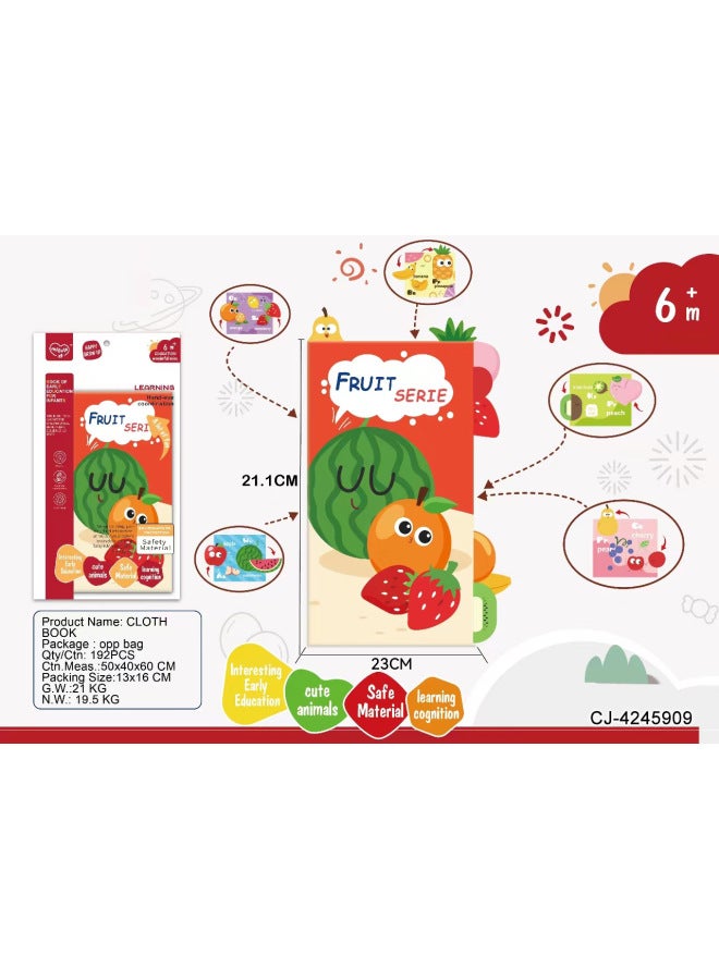 CJ Years Old Cognition 3-6 Months Old Cloth Book Baby Baby Can Bite Early Education Tear-proof Educational Toys Tail - Image 1