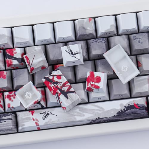 Tsungup PBT Keycaps - Side Printed Keycap Set,135 Keys Double Shot Shine Through Landscape Painting Custom Keycaps,Cherry Profile Keyboard Key caps for Cherry MX Switches Mechanical Keyboards - Image 4