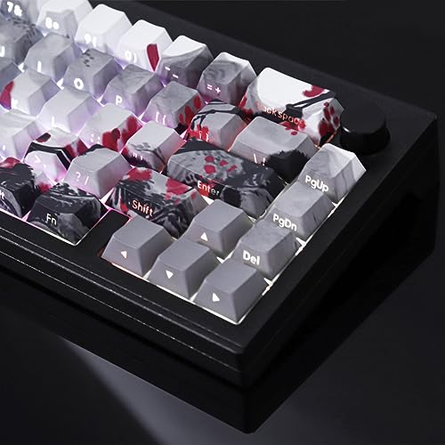 Tsungup PBT Keycaps - Side Printed Keycap Set,135 Keys Double Shot Shine Through Landscape Painting Custom Keycaps,Cherry Profile Keyboard Key caps for Cherry MX Switches Mechanical Keyboards - Image 3