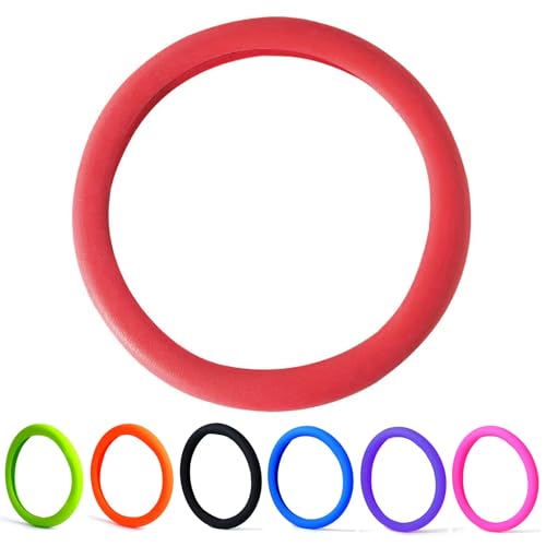 Qiyibei 30 Thicker Universal Stretchy Silicone Steering Wheel Cover for 14 15 16 Wheels AntiSlip Grip Enhanced Control for Men Women All Weather Protection red - Image 1