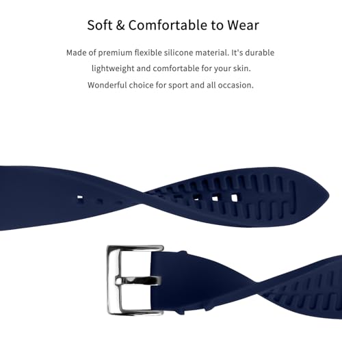 TStrap Silicone Watch Band for Men - Blue Quick Release Watch Band for Women Soft - Waterproof Smart Watch Bracelet Clasp - Correa de Silicona para Reloj Replacement - 18mm 19mm 20mm 21mm 22mm 24mm - Image 5
