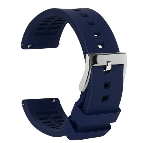 TStrap Silicone Watch Band for Men - Blue Quick Release Watch Band for Women Soft - Waterproof Smart Watch Bracelet Clasp - Correa de Silicona para Reloj Replacement - 18mm 19mm 20mm 21mm 22mm 24mm - Image 1