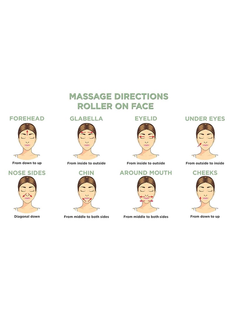 Zureni Zureni ZNMG02 Natural Jade Double Sided Face Roller Facial Massager Massage Stone Beauty Tool for Face Neck Toning Firming  Serum Application 1Pc  - Image 5