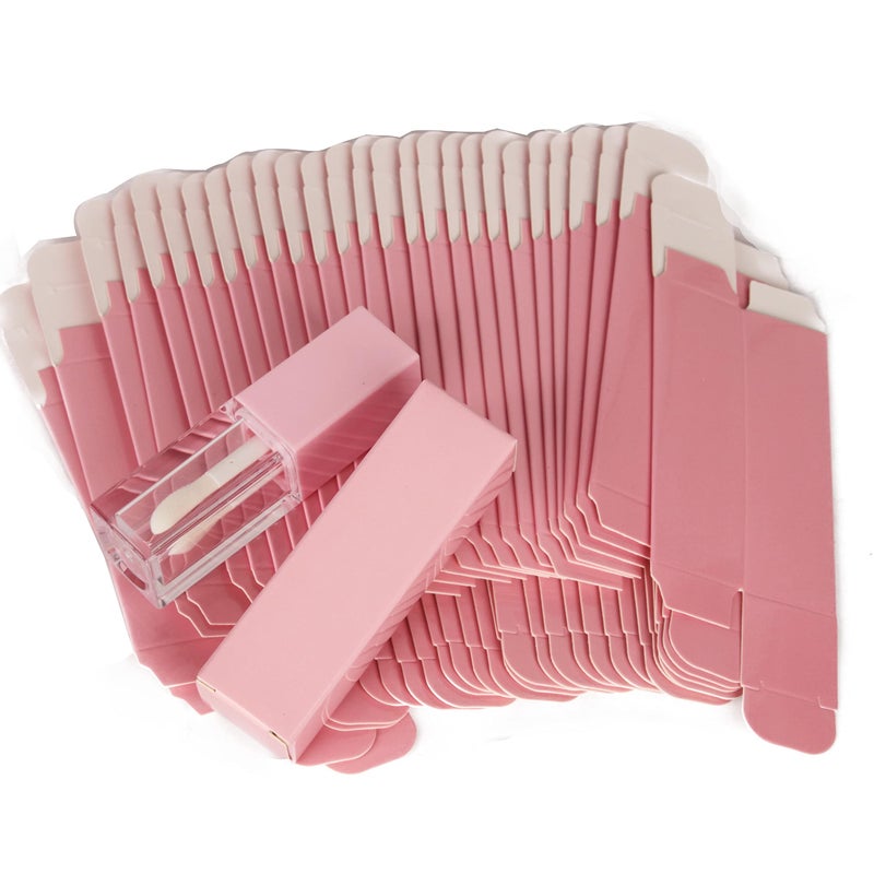 COSIDEA 25pcs 25 * 25 * 86mm Craft paper box for lip gloss 350gms lipstick packing box for lipgloss tubes(pink paper box 25pcs) (Pink) - Image 4