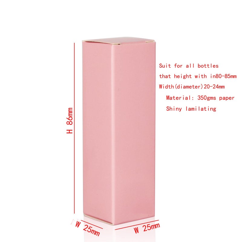 COSIDEA 25pcs 25 * 25 * 86mm Craft paper box for lip gloss 350gms lipstick packing box for lipgloss tubes(pink paper box 25pcs) (Pink) - Image 2