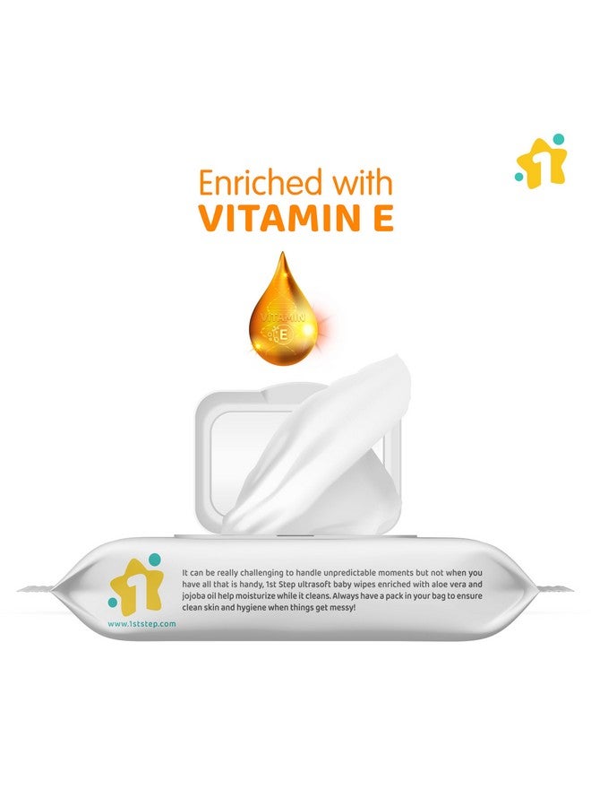 1st Step Baby Wipes With Lid Enriched And Aloe-Vera And Jojoba Oil (72 Wipes/Pack X 5 Packs = 360 Wipes) - Image 3