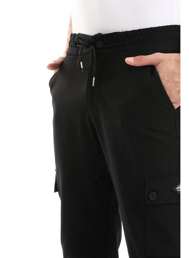 WHITE RABBIT White Rabbit Slip On Plain Black Men Practical Joggers  - Image 4