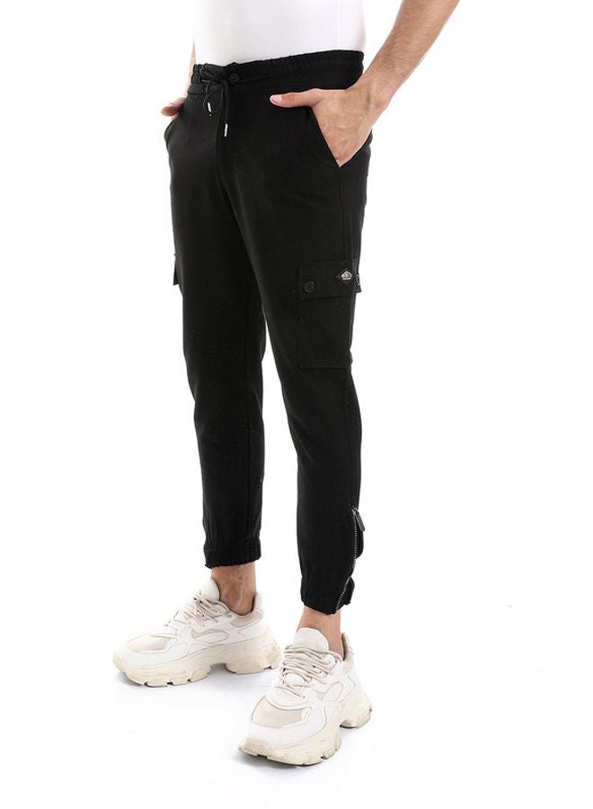 WHITE RABBIT White Rabbit Slip On Plain Black Men Practical Joggers  - Image 2