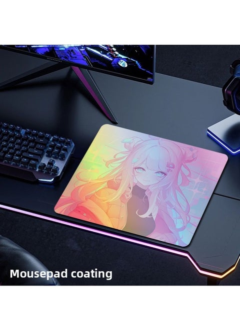 Fiberglass Rainbow Coated Mouse Pad Positioning Accurate Waterproof Fps Esports Desktop Pad Waterproof Keyboard Pad-Color:400*450*4-Pattern:Coating 7