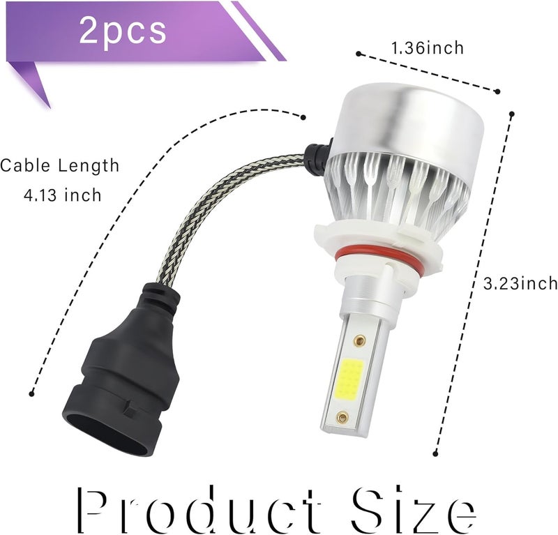 Bukela Led Bulbs For Automotive, 2 PCS 9005 HB3 6000K Super Bright Light, Plug and Play Replacement High or Low Beam, Waterproof 3000LM Lamp for SUV Truck, 12V DC Universal Fit Accessory - Image 5