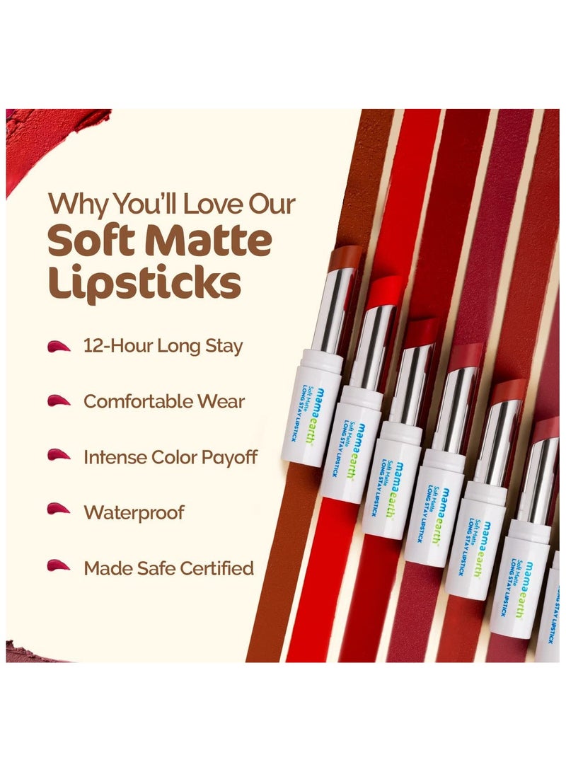 Mamaearth Soft Matte Long Stay Lip stick 02 Mulberry Pink 3.5g - Image 4