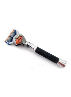 G.B.S Shaving Razor 5 Blade Compatible Proglide Flex Ball Razor Shaver NonSlip Rubber Handle Lubricating Strip Professional shaving Razor 6" Long Handle + 1 Blade (Black)  - Image 2