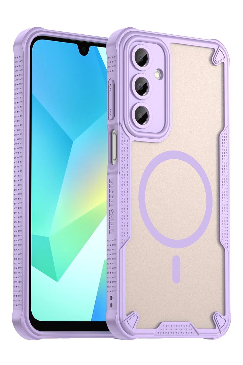 Cover For Samsung Galaxy A16 5G Armor Glaze MagSafe Magnetic Phone Case Raised edges around the screen and camera lens help prevent scratches - Purple - Image 1