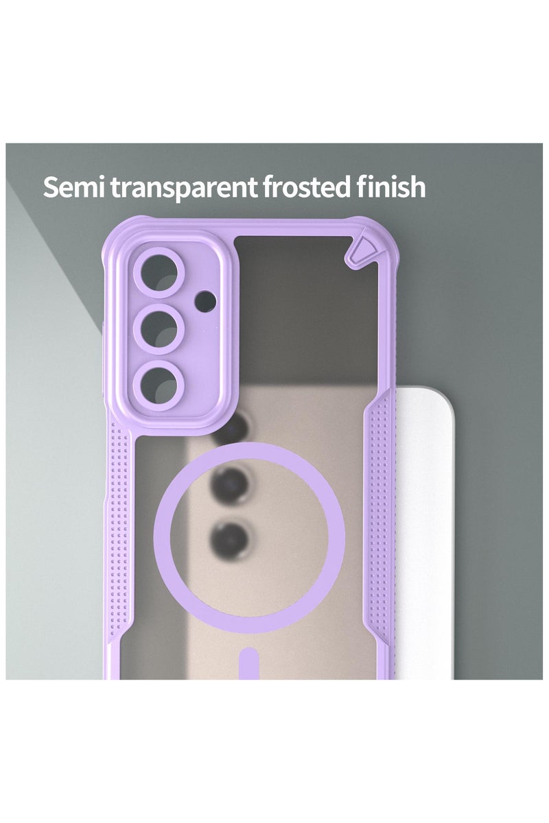 Cover For Samsung Galaxy A16 5G Armor Glaze MagSafe Magnetic Phone Case Raised edges around the screen and camera lens help prevent scratches - Purple - Image 4