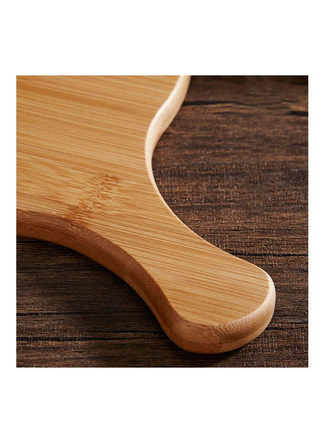Arabest Grooved Design Bamboo And Wood Pizza Tray Brown - Image 3