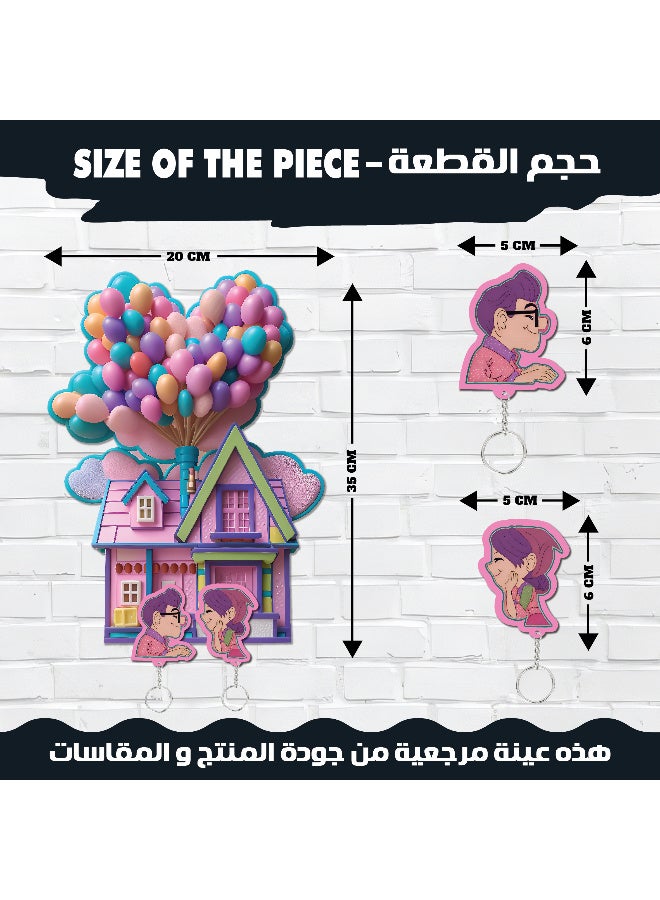 علاقة مفاتيح ميدلية مقاس 25x35 سم, مزيج ناعم من الوردي، الليلكي, مطبوع بجودة عالية, مع سمك 6ملي لمتانة قوية, ملونة, تصميم انيق لاضافة لمسة جمالية للحائط, علاقة مفاتيح, خطاف للمفاتيح, ديكور للحائط  - Image 3