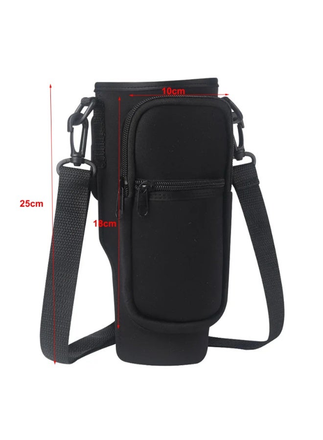 Generic Water Bottle Bag for 40 Oz Tumbler, Bottle Pouch Holder with Pocket and Adjustable Shoulder Strap for Stanley,Black - Image 2