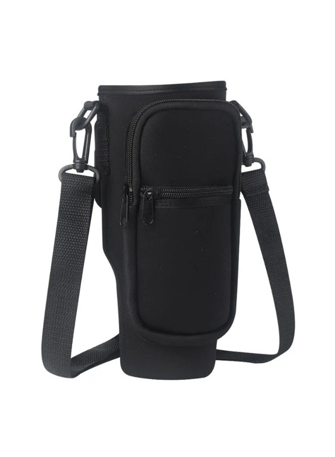 Generic Water Bottle Bag for 40 Oz Tumbler, Bottle Pouch Holder with Pocket and Adjustable Shoulder Strap for Stanley,Black - Image 4