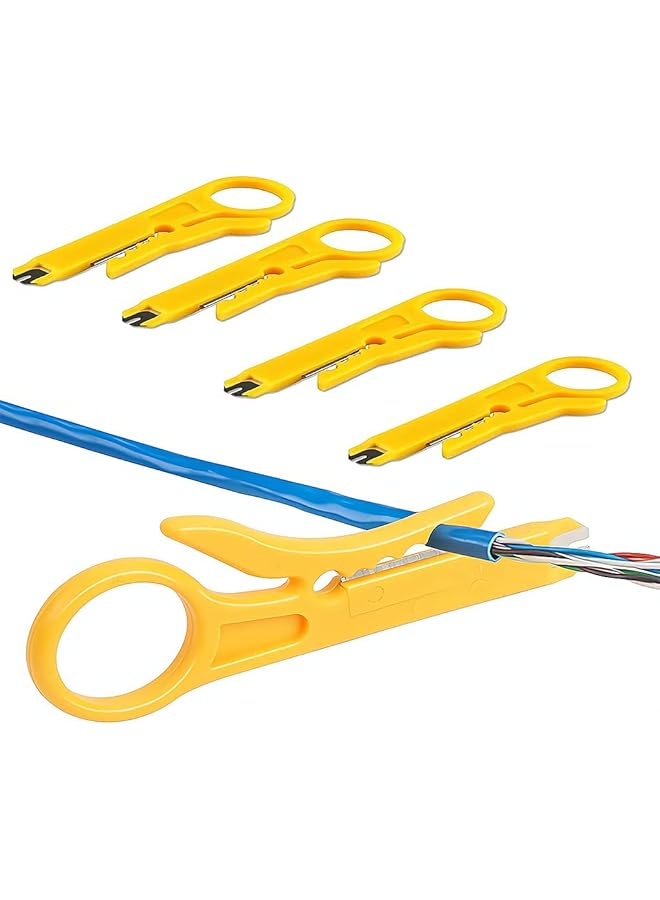 PROMASS Mini Wire Stripper, Economy Network Cable Cutter Portable Crimper Pliers Crimping Tool Universal Cable Cutter Punch Down Cutter for Network Data Cable, Telephone Cable, Computer UTP Cable, 10 Pack - Image 1