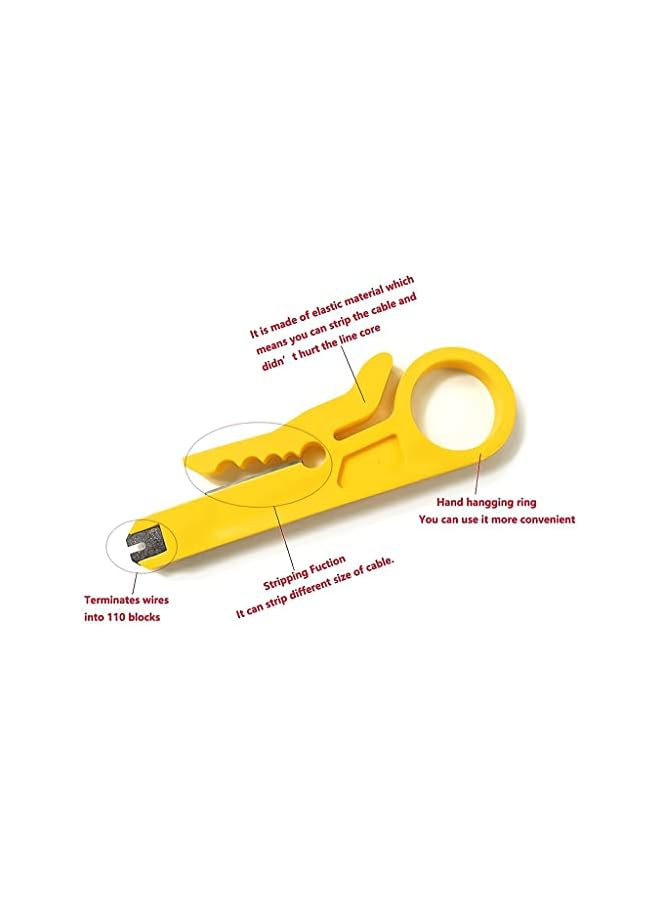 PROMASS Mini Wire Stripper, Economy Network Cable Cutter Portable Crimper Pliers Crimping Tool Universal Cable Cutter Punch Down Cutter for Network Data Cable, Telephone Cable, Computer UTP Cable, 10 Pack - Image 5