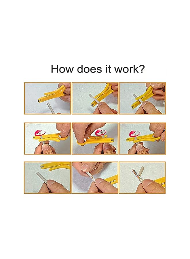 PROMASS Mini Wire Stripper, Economy Network Cable Cutter Portable Crimper Pliers Crimping Tool Universal Cable Cutter Punch Down Cutter for Network Data Cable, Telephone Cable, Computer UTP Cable, 10 Pack - Image 2