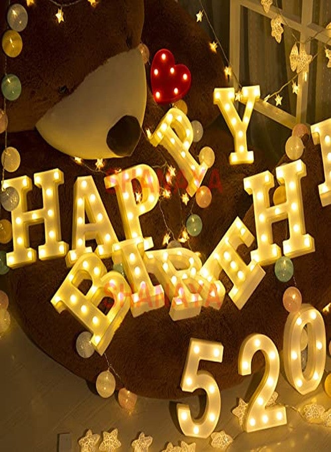 SHANAYA Alphabet LED Letter Lights Number Light Decorative Birthday Wedding Party Home Decor Light Up Plastic English Letters Standing Hanging A-Z for Party Wedding Festival (X) - Image 5