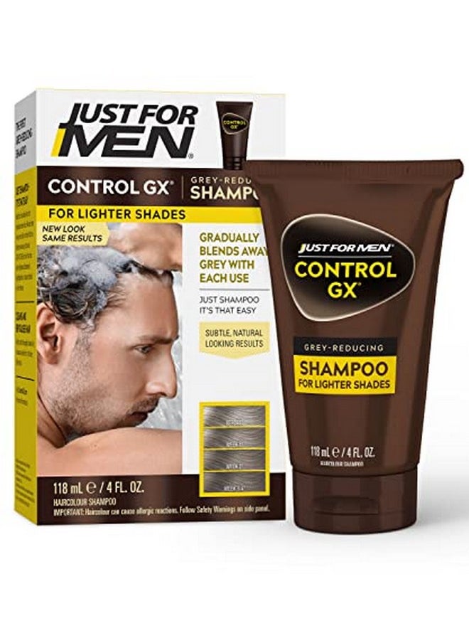 Just For Men شامبو Ust For Men Control Gx Grey Reducing لدرجات الشعر الفاتحة من الأشقر إلى البني المتوسط، لون الشعر التدريجي 4 أونصة عبوة من قطعة واحدة (قد تختلف العبوة)  - Image 1