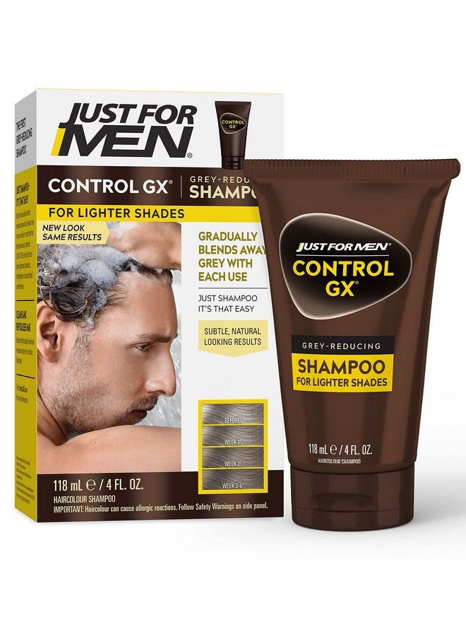Just For Men شامبو Ust For Men Control Gx Grey Reducing لدرجات الشعر الفاتحة من الأشقر إلى البني المتوسط، لون الشعر التدريجي 4 أونصة عبوة من قطعة واحدة (قد تختلف العبوة)  - Image 2
