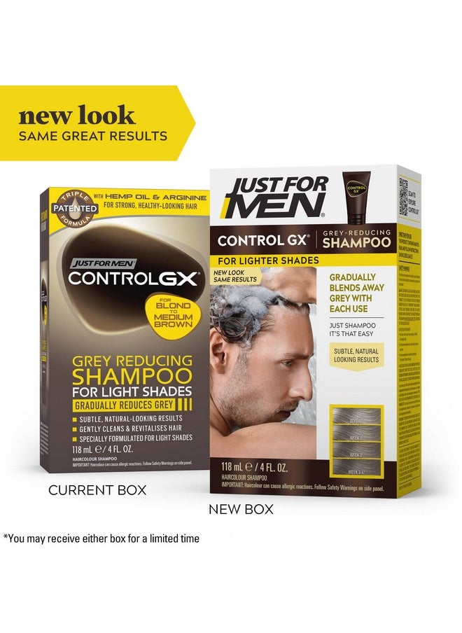 Just For Men شامبو Ust For Men Control Gx Grey Reducing لدرجات الشعر الفاتحة من الأشقر إلى البني المتوسط، لون الشعر التدريجي 4 أونصة عبوة من قطعة واحدة (قد تختلف العبوة)  - Image 3