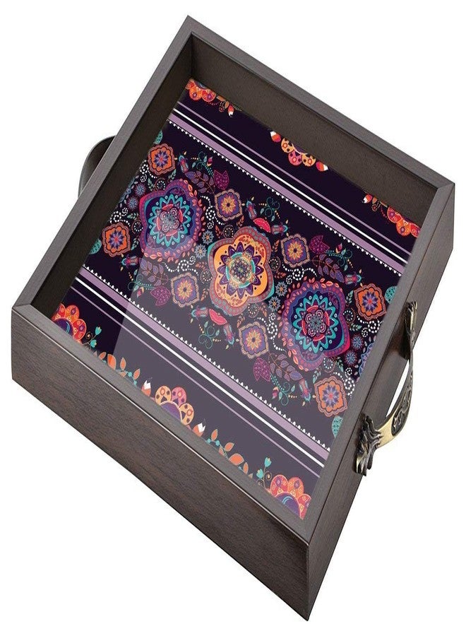 TECHBITE Premium Wooden Serving Tray for Home and Office 12 inch x 12 inch Square - Image 2
