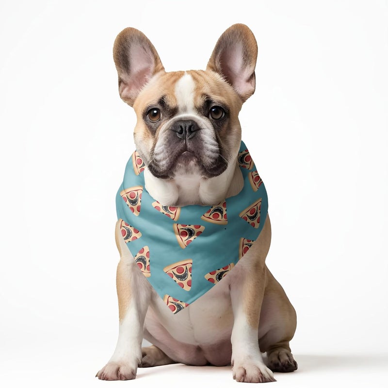 W Brings Pizza or Shark Dog Bandana/Scarf | This Stunning Gorgeous Design Dog Bandana Scarf is Perfect Styling Accessory for Dogs Large, Medium & Small. One Size Fits All. - Image 3