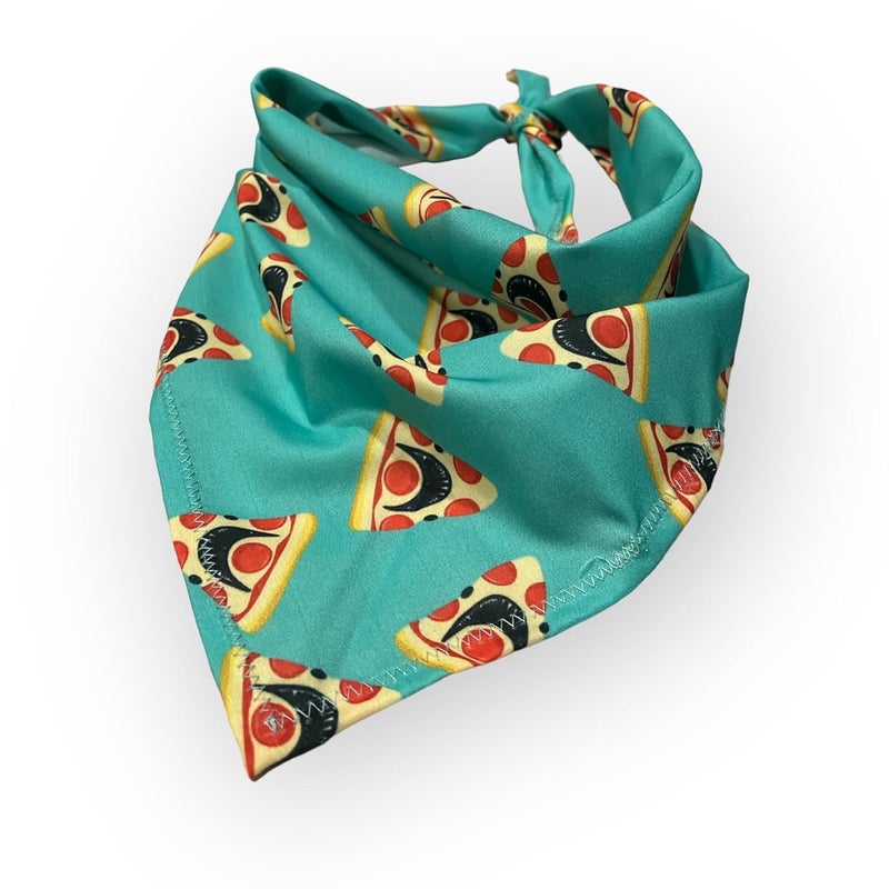 W Brings Pizza or Shark Dog Bandana/Scarf | This Stunning Gorgeous Design Dog Bandana Scarf is Perfect Styling Accessory for Dogs Large, Medium & Small. One Size Fits All. - Image 4