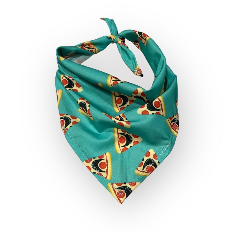 W Brings Pizza or Shark Dog Bandana/Scarf | This Stunning Gorgeous Design Dog Bandana Scarf is Perfect Styling Accessory for Dogs Large, Medium & Small. One Size Fits All. - Image 2