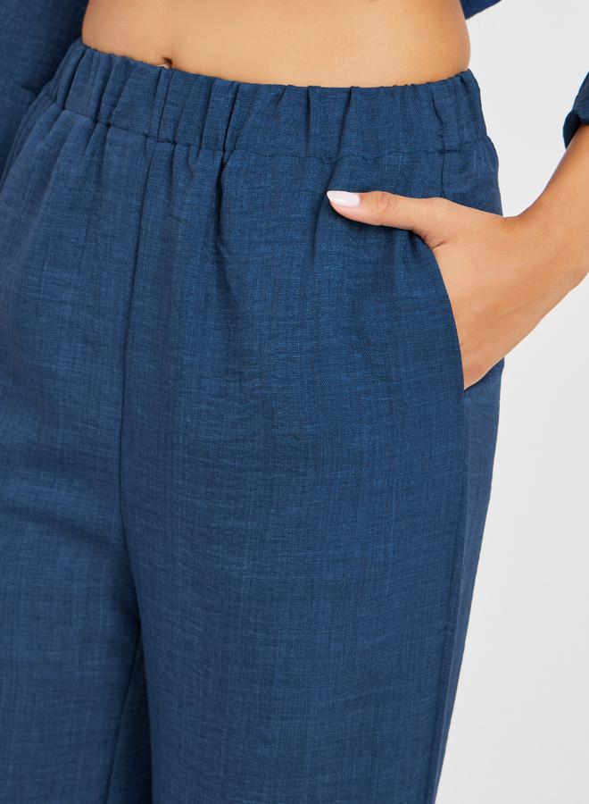 Styli Styli Solid Elasticated Waistband Wide Leg Pants  - Image 3