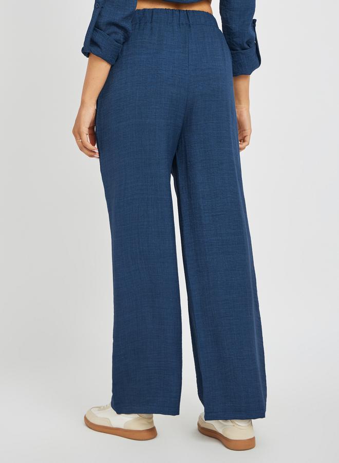 Styli Styli Solid Elasticated Waistband Wide Leg Pants  - Image 4