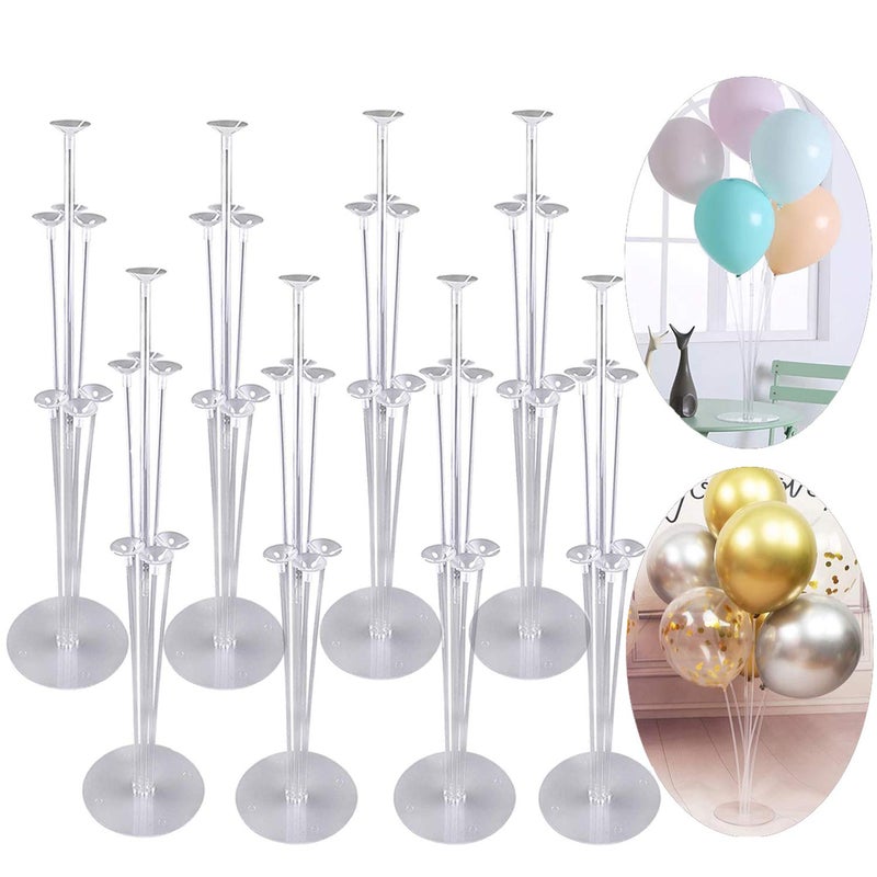 JOLLYSTYLE 8 Sets Balloon Stand Holder Kit with 56 Sticks 56 Cups and 8 Base Table Desktop Centerpiece Decorations for Wedding Birthday Baby Shower Party - Image 3