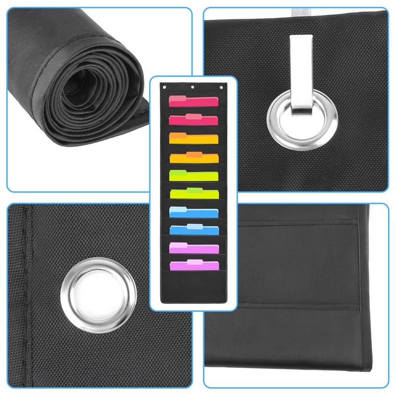HAOHAN 10 Pockets Over Door Hanging Wall File Organizer, Oxford Cloth Storage Pocket Chart for Magazines, Pens, File Folders in Office and School - Image 3