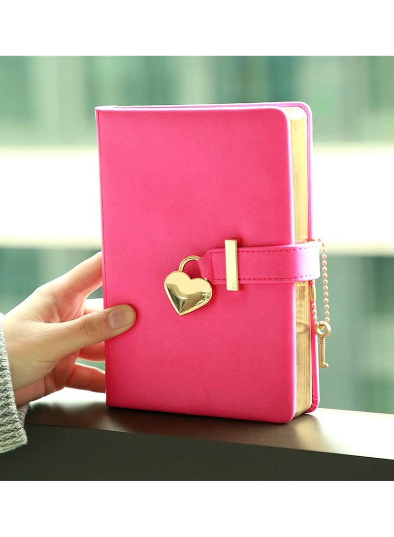 Heart-Shaped Lock Diary with Key, Leather Journal Diary with Lock for Girls, B6 Cute Locking Journals for Kids, Made of Animal-Friendly Leather, 5.3 x 7 Inch - Image 5