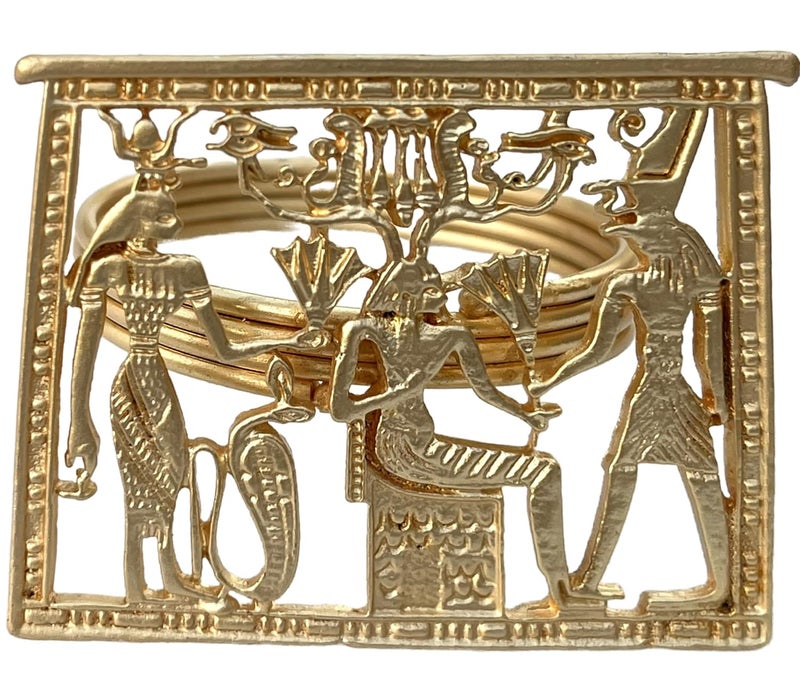 FURE Ancient Egyptian Napkin Rings Matt Golden Set of 4 - Image 2