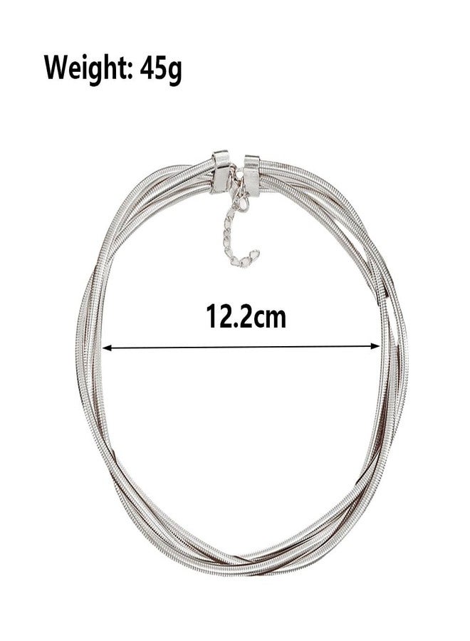 Uarein Chunky Gold Statement Choker Neckalce for Women Layered Snakebone Chain Collar Necklace Twist Wrap Stainless Steel Choker Punk Aesthetic Jewelry Gifts, Large, Stainless Steel, No Gemstone - Image 3