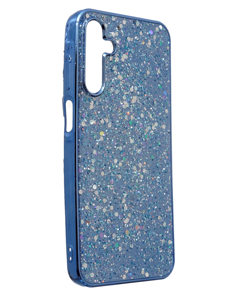 Glitter Plastic Mobile Phone Case With Cute Design for Samsung Galaxy A15 - Blue - Image 2