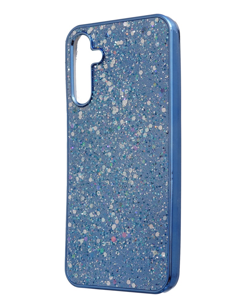 Glitter Plastic Mobile Phone Case With Cute Design for Samsung Galaxy A15 - Blue - Image 3