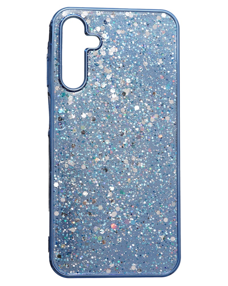 Glitter Plastic Mobile Phone Case With Cute Design for Samsung Galaxy A15 - Blue - Image 1