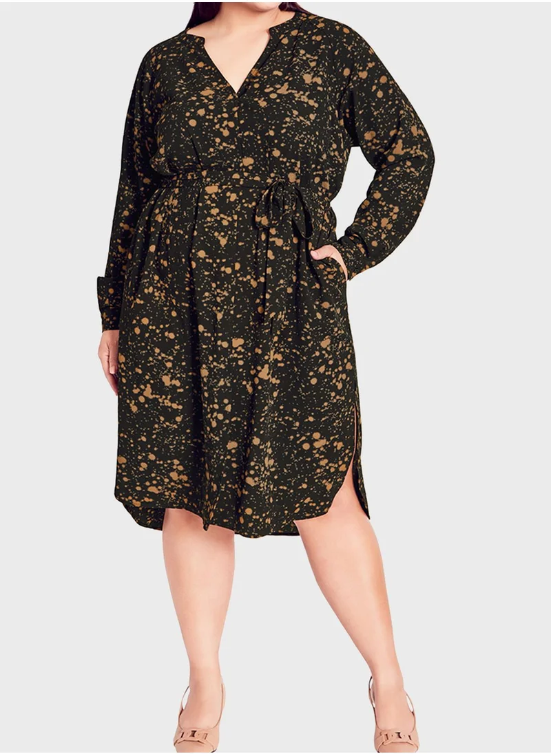 Avenue Printed Shirt Dress