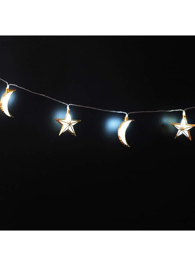 erorex Muslim Ramadan String Lights 7 Colors Flashing Moon Star Eid Mubarak Decorations Battery Operated Not Included For Ramadan Eid - Image 1