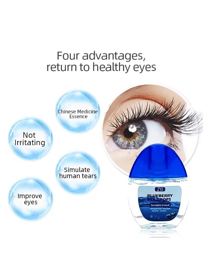Blueberry Eye Drops Eye Moisture Restoring Solution, Cooling and Refreshing Formula for Dry Eyes, Daily Lubrication Support with Easy-to-Use Precision Drop Applicator - Image 4