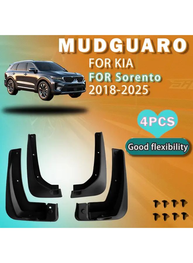 4pcs Car Mud Flaps For Kia Sorento 2018 2025 Durable Scratch Resistant Wheel Protection - Image 1