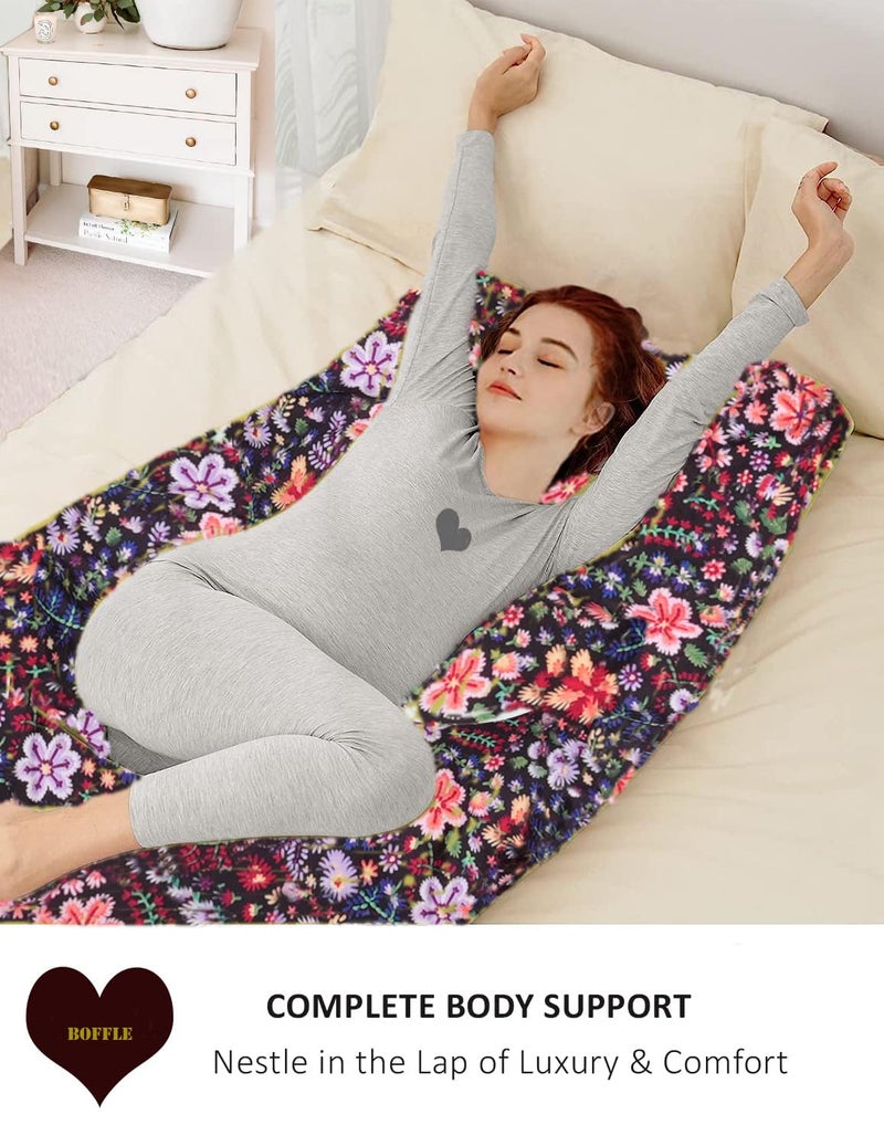 Boffle Pregnancy Pillow for Sleeping Extra Large U Shaped Body Pillow Maternity Pillow for Pregnant Women Abdomen Hip Spine Neck Head Support Cushion Wedge for Supporting Belly Maroon Maroon - Image 3