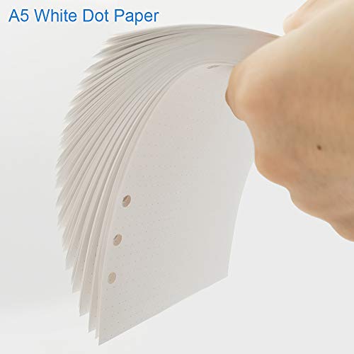 Nokingo (3-Pack) A5 Dotted Refills Paper for Filofax Planner/Binders/Organizer, 6 Hole Punched, Total 300 Sheets/600 Pages, 100gsm, White, 5.8 x 8.2 Inch - Image 3
