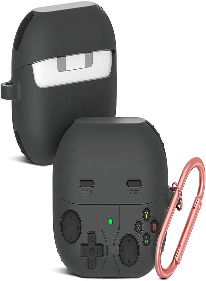 O Ozone Case Compatible with Samsung Galaxy Buds3 Case & Galaxy Buds 3 Pro Case Cover (2024), 3D Game Console Design Silicone Protective Cover with Keychain- Black